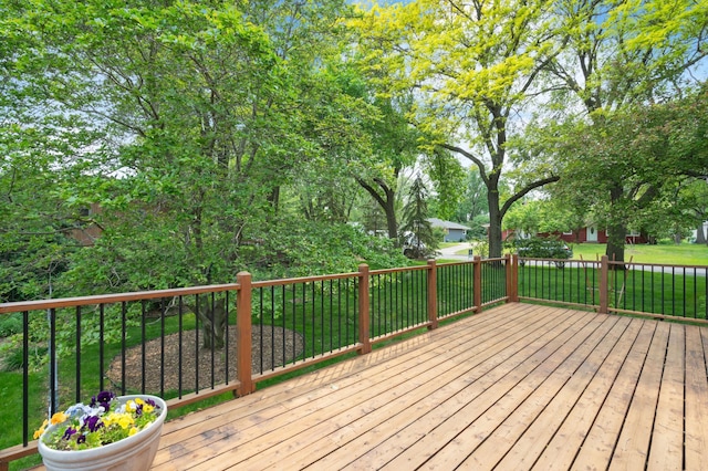 3293 Rice Creek Ter, New Brighton, MN 55112 - wooden terrace featuring a lawn