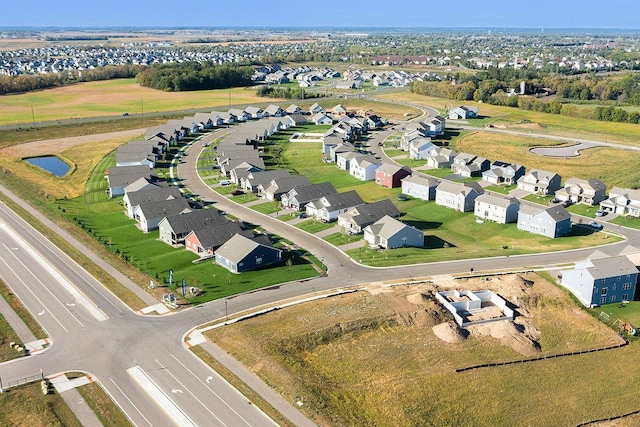 aerial view with a residential view