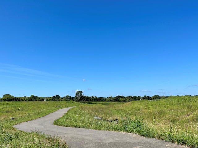view of road with a rural view