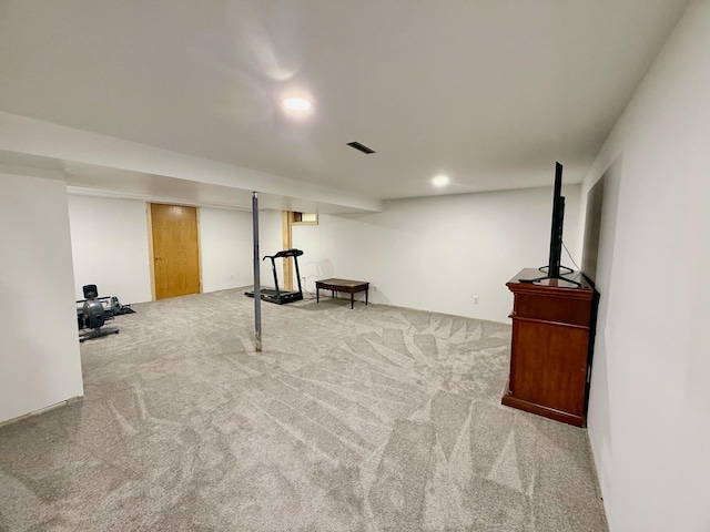 715 Crest Ln, Ellsworth, WI 54011 - finished below grade area with carpet floors and recessed lighting