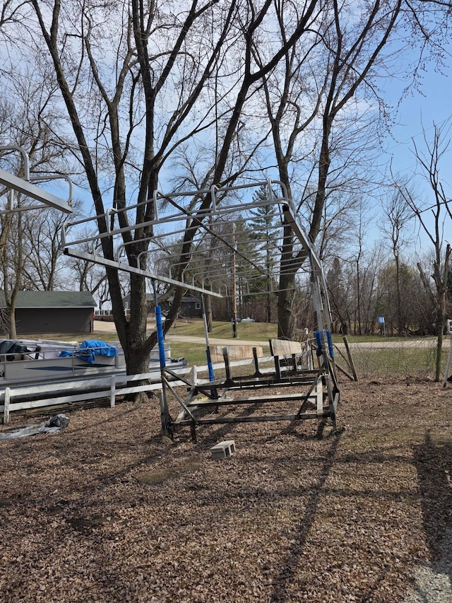 view of yard featuring fence