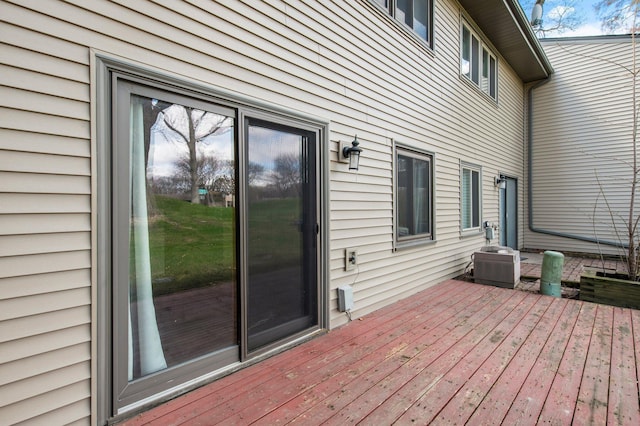 wooden deck with cooling unit