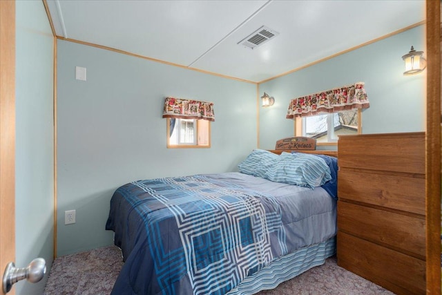 822 138th St Unit 32, Garfield Twp, WI 54001 - carpeted bedroom featuring visible vents and crown molding