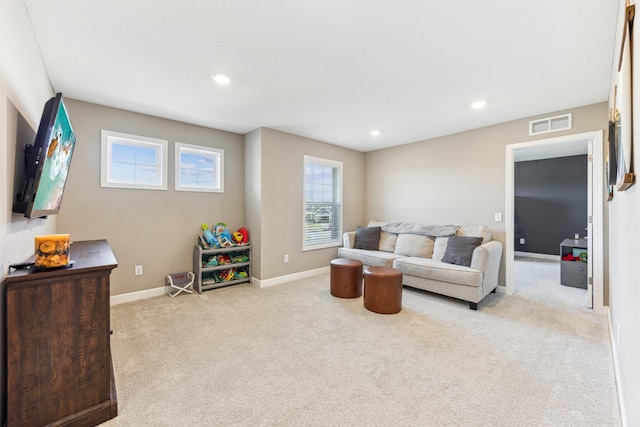 2133 Johanna Cir, Lino Lakes, MN 55038 - living room with carpet flooring, baseboards, and recessed lighting