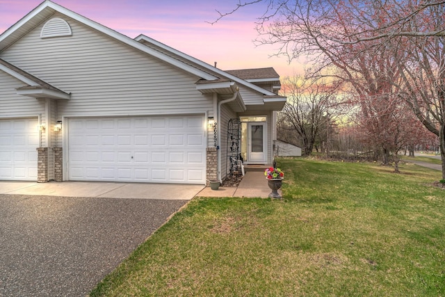 26294 3rd St W, Zimmerman, MN 55398 - single story home with a garage, roof with shingles, aphalt driveway, and a lawn