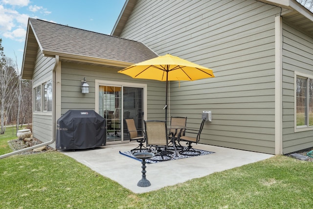 view of patio / terrace with a grill