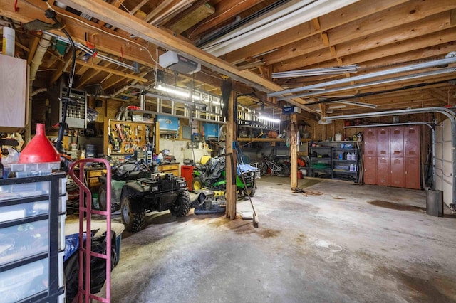 34470 Spruce Ln, Pequot Lakes, MN 56472 - basement featuring a workshop area