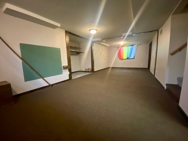 finished below grade area with stairway