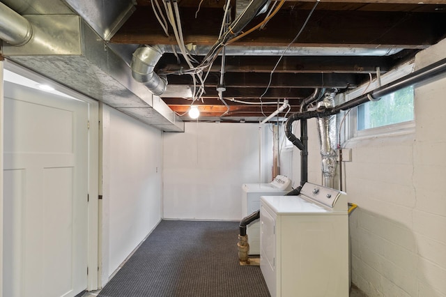 6049 Wentworth Ave, Minneapolis, MN 55419 - basement with independent washer and dryer and dark carpet