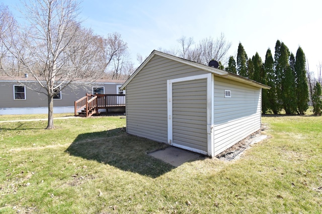 view of shed