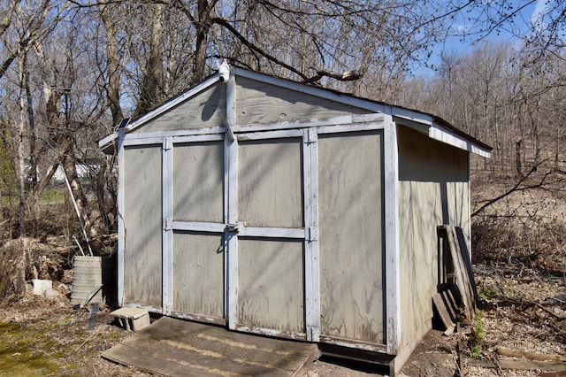 view of shed