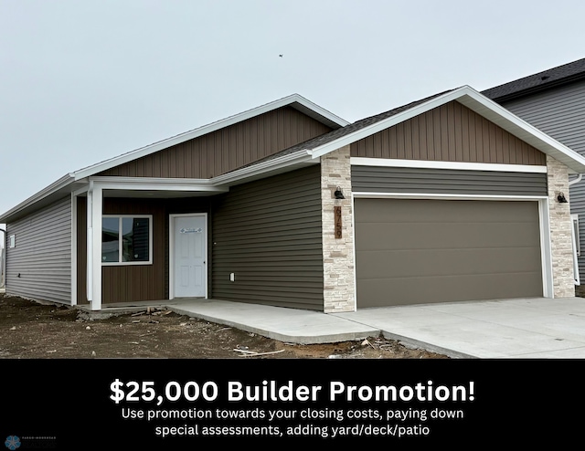6759 66th Ave S, Horace, ND 58047 - view of front of home with a garage and concrete driveway
