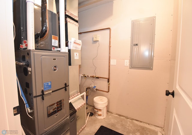 utilities featuring heating unit and electric panel