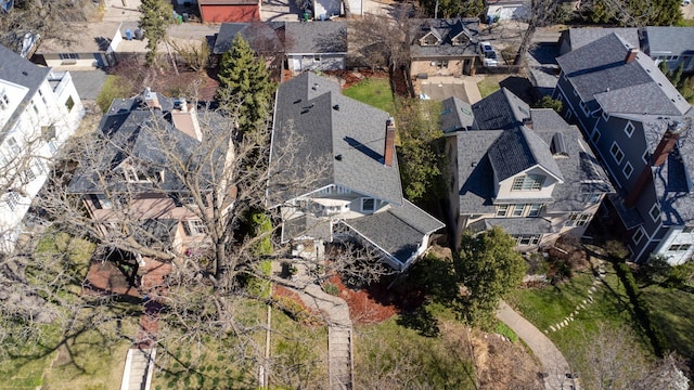 bird's eye view with a residential view