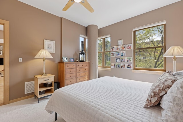 401 2nd St Unit 202, Minneapolis, MN 55401 - bedroom with visible vents, ceiling fan, carpet, and baseboards