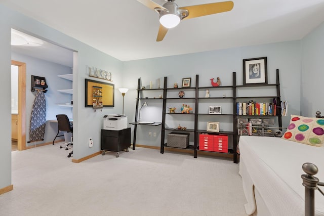 401 2nd St Unit 202, Minneapolis, MN 55401 - bedroom with carpet flooring, ceiling fan, and baseboards