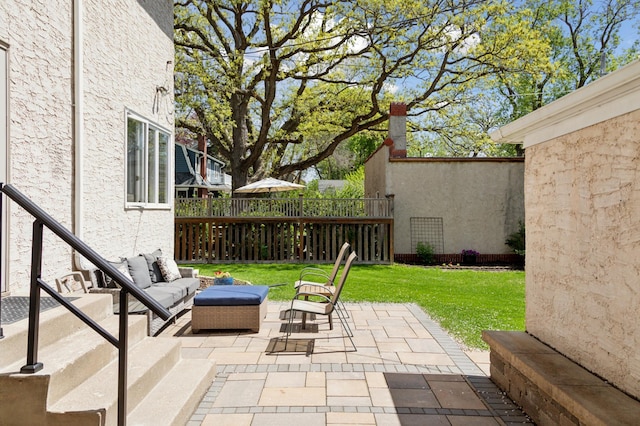 view of patio / terrace with an outdoor hangout area
