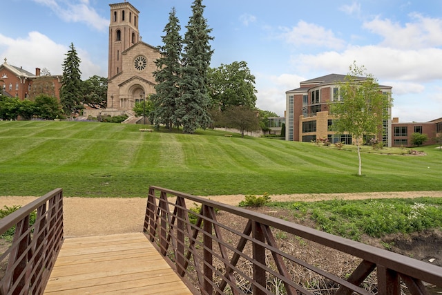 view of community with a yard