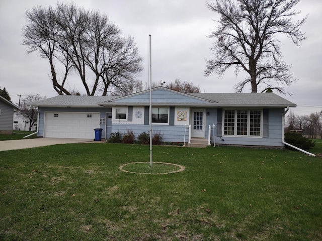122 10th St, Madison, MN 56256 - single story home with a garage, driveway, and a front lawn