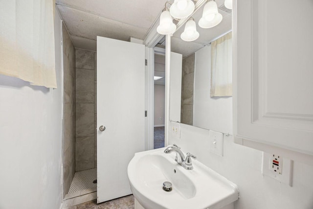 8040 Xenia Ave N, Brooklyn Park, MN 55443 - bathroom with a sink and a shower stall