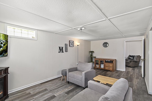 living area featuring wood finished floors