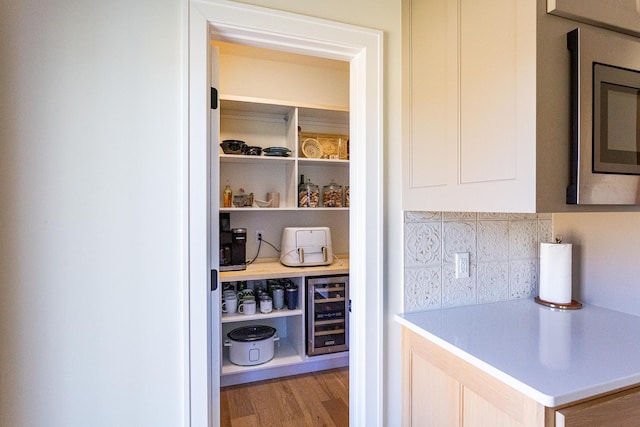 pantry with beverage cooler