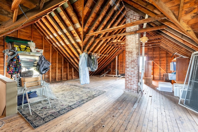 view of unfinished attic