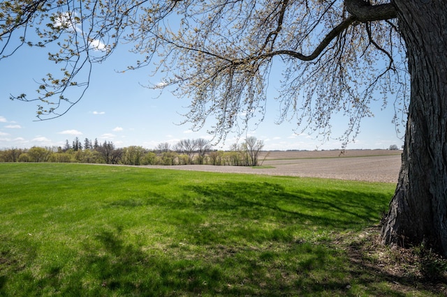 surrounding community with a rural view and a yard