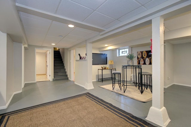 lobby featuring recessed lighting and stairway