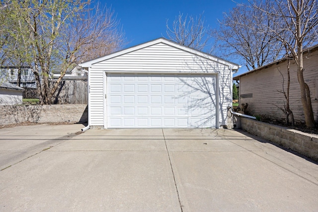 view of detached garage
