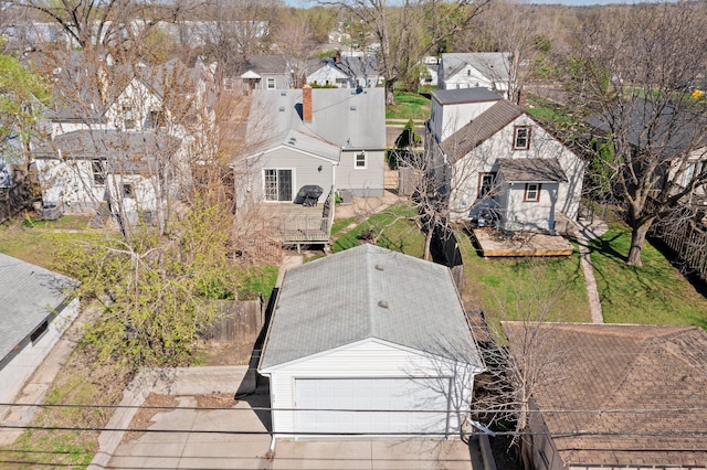 aerial view with a residential view