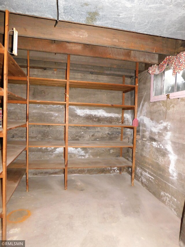 view of unfinished below grade area