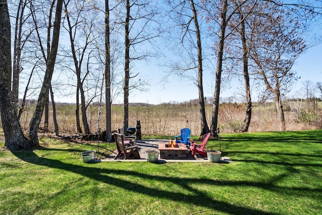 695 Pine Lake Ln, Bone Lake Twp, WI 54837 - view of yard with a fire pit