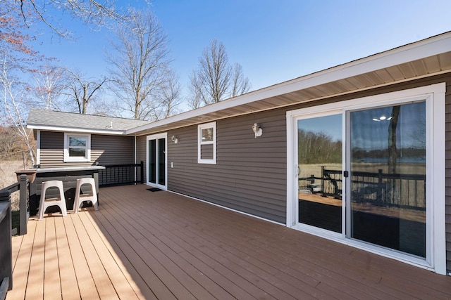 695 Pine Lake Ln, Bone Lake Twp, WI 54837 - view of wooden deck