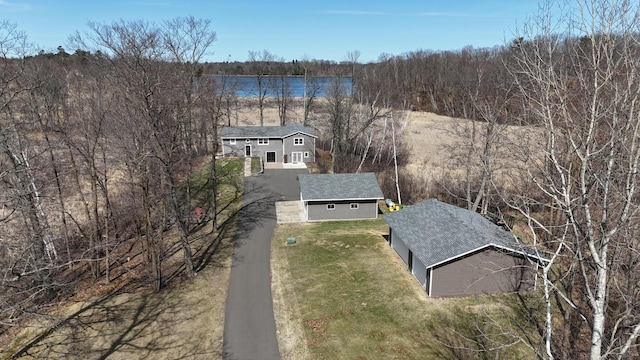 695 Pine Lake Ln, Bone Lake Twp, WI 54837 - bird's eye view featuring a forest view