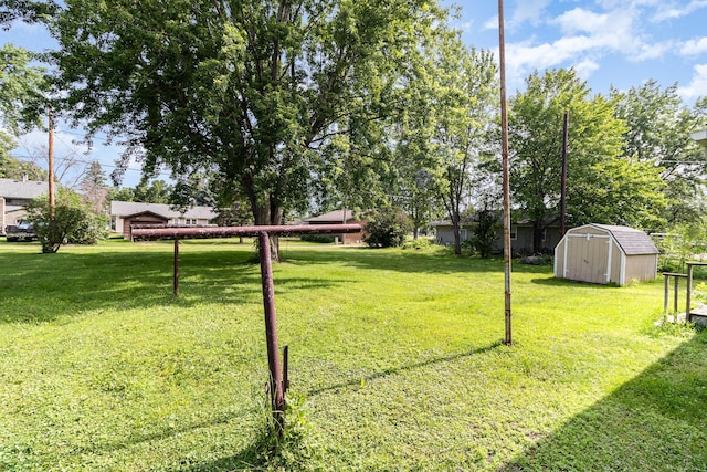 316 Main St, Belle Plaine, MN 56011 - view of green lawn featuring a shed