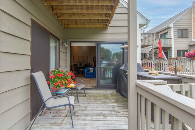 deck with area for grilling