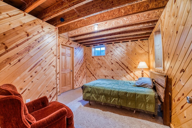 22410 Williams Rd SE, Ten Lake Twp, MN 56633 - bedroom featuring wood walls