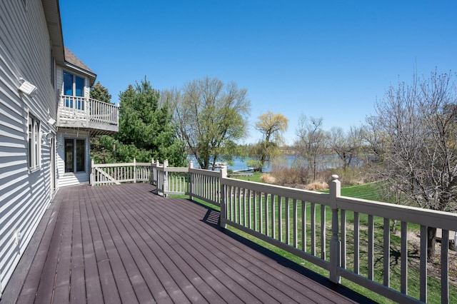 1427 Rosewood Ct, New Brighton, MN 55112 - wooden terrace with a water view