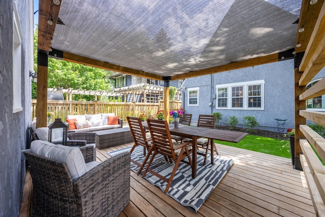 4904 11th Ave S, Minneapolis, MN 55417 - wooden terrace featuring outdoor lounge area and outdoor dining space