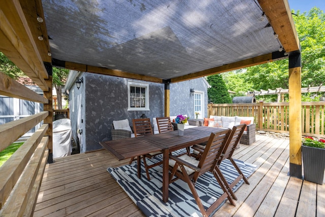 4904 11th Ave S, Minneapolis, MN 55417 - deck featuring an outdoor hangout area, outdoor dining space, and a grill
