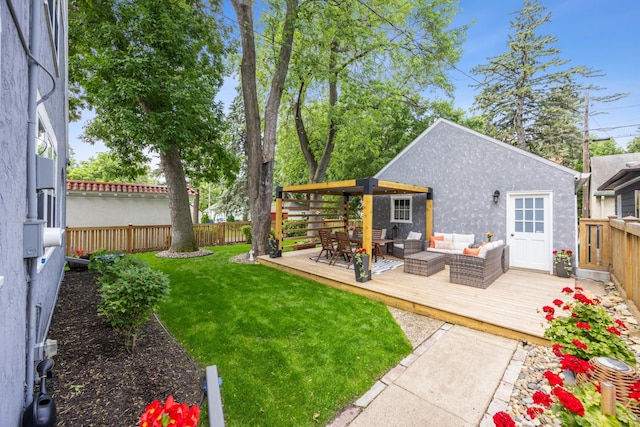4904 11th Ave S, Minneapolis, MN 55417 - fenced backyard featuring outdoor lounge area and a deck