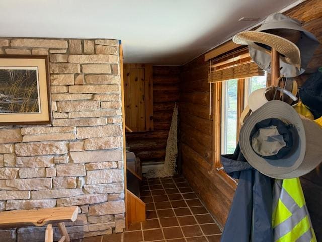 interior space with log walls