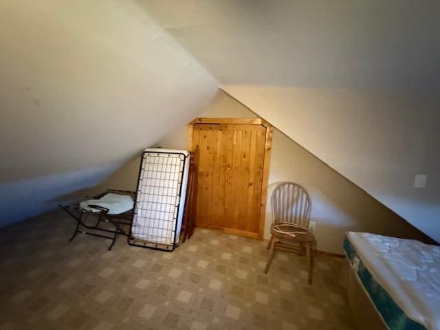 additional living space featuring lofted ceiling