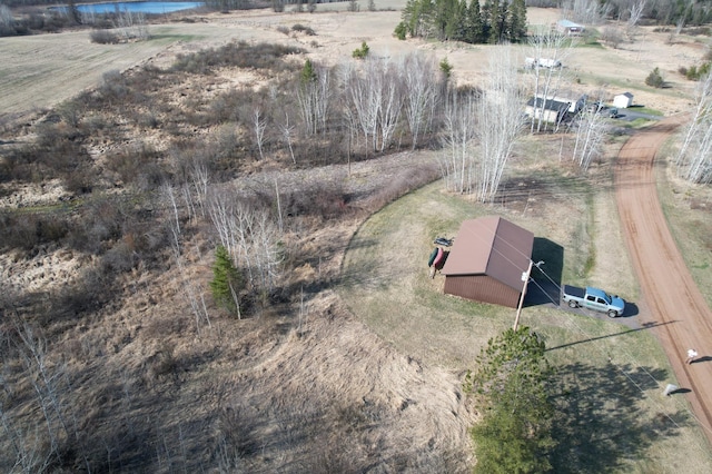 aerial view featuring a rural view