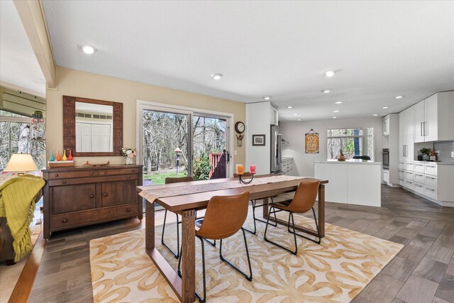 1206 Pinecrest Ln, New Richmond, WI 54017 - dining space featuring wood finished floors and recessed lighting