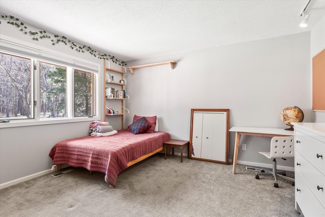 1206 Pinecrest Ln, New Richmond, WI 54017 - bedroom featuring a textured ceiling, light carpet, and baseboards