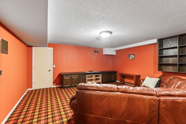 1206 Pinecrest Ln, New Richmond, WI 54017 - carpeted home theater featuring a textured ceiling