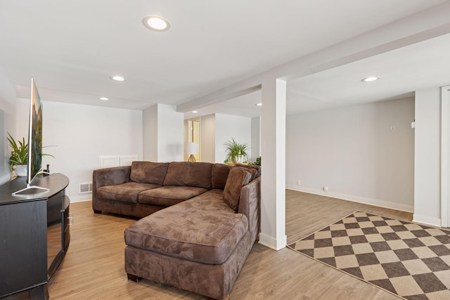 176 Peninsula Rd, Medicine Lake, MN 55441 - living area featuring light wood finished floors, recessed lighting, and baseboards