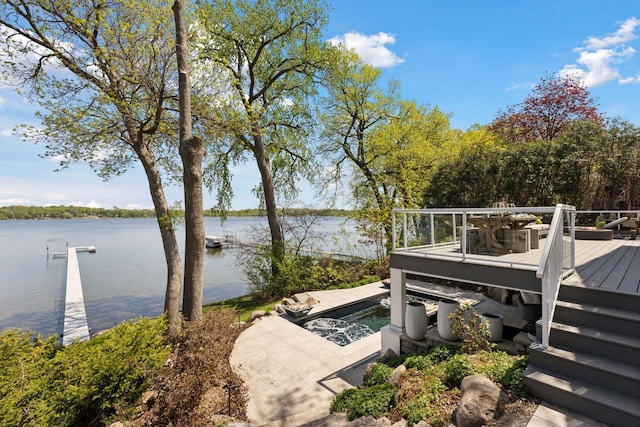 176 Peninsula Rd, Medicine Lake, MN 55441 - dock area featuring a deck with water view